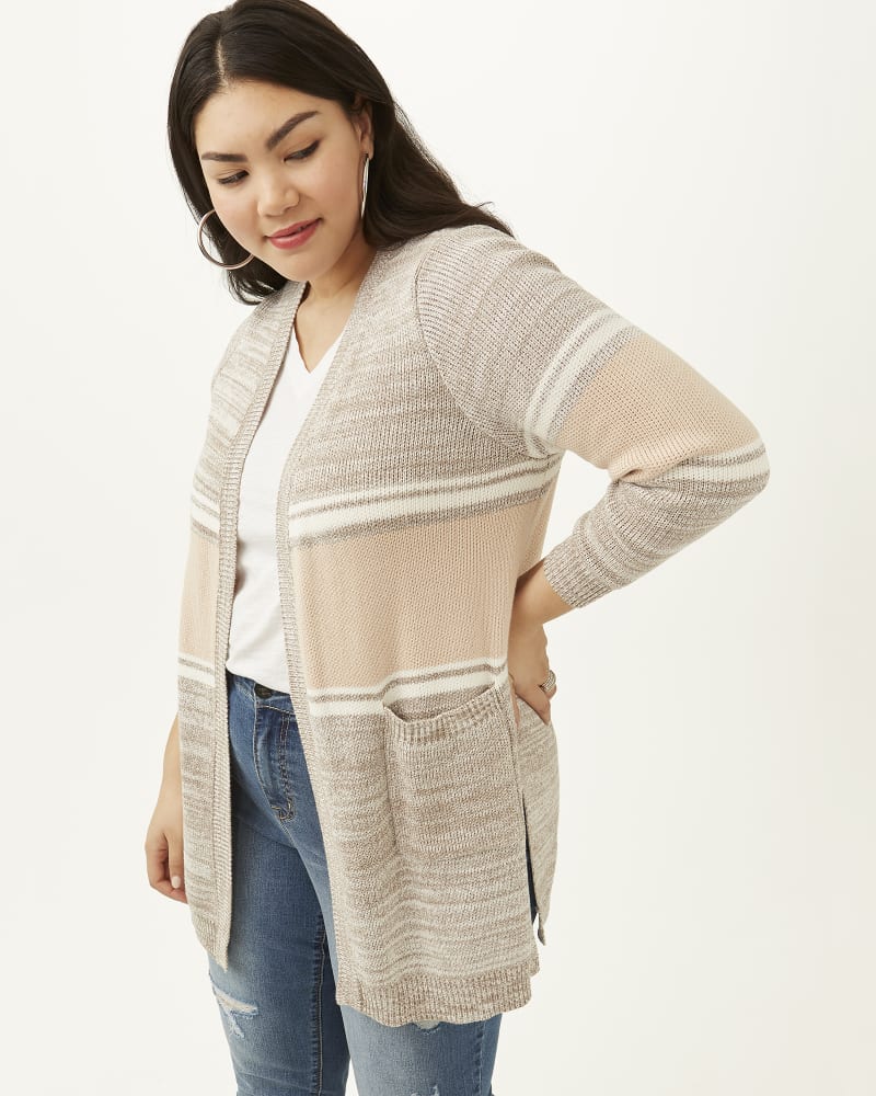 Front of plus size Meganne Duster Sweater Cardigan by Molly&Isadora | Dia&Co | dia_product_style_image_id:186038